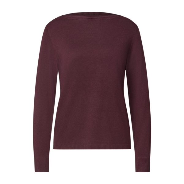 Street One Damen Feinstrickpullover Basic mit U-Boot-Ausschnitt