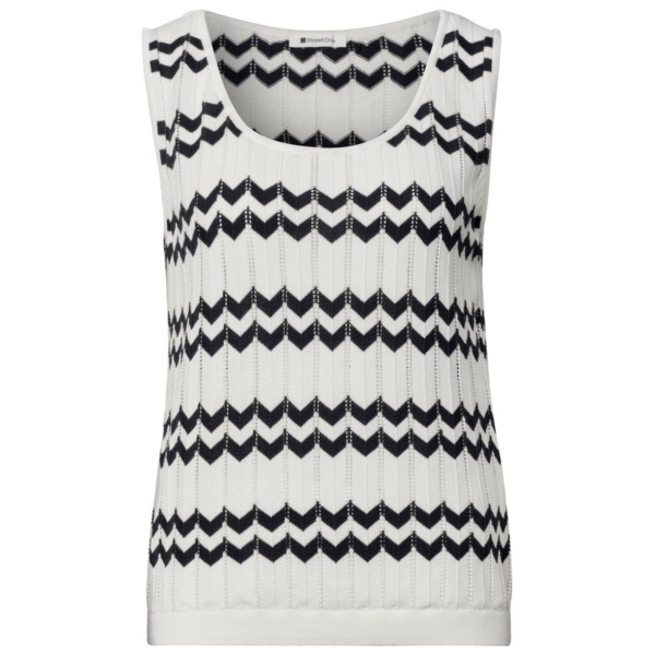 Street One Damen Strick-Top mit Zick-Zack-Muster