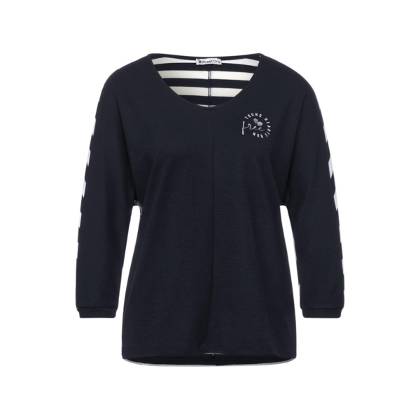 Street One Damen Shirt Uni Streifenmix