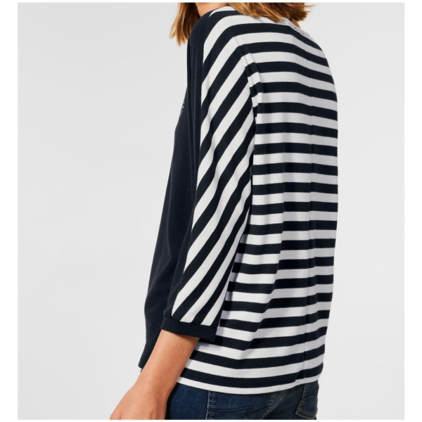 Street One Damen Shirt Uni Streifenmix