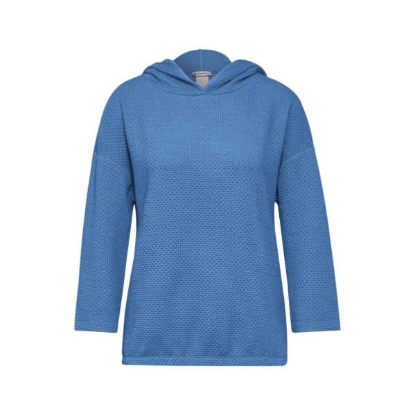 Street One Damen 3/4 Arm Shirt Kapuze Struktur