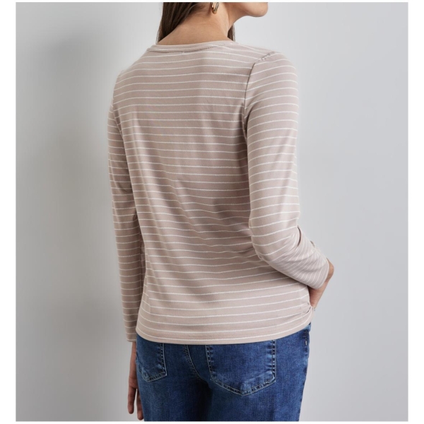 Street One Damen langarm Shirt Streifen Glitzer