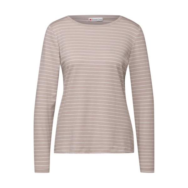 Street One Damen langarm Shirt Streifen Glitzer