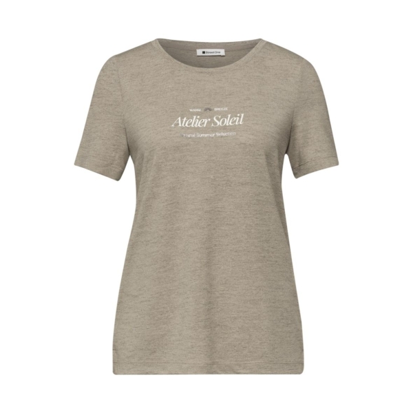 Street One Damen T-Shirt mit Leinen-Optik