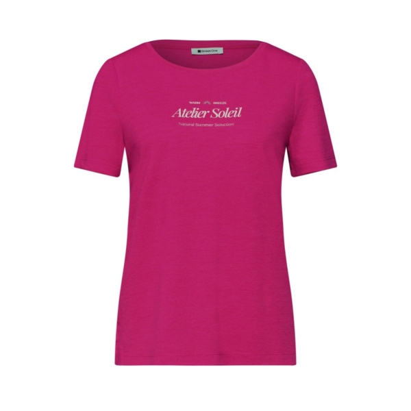 Street One Damen T-Shirt mit Leinen-Optik