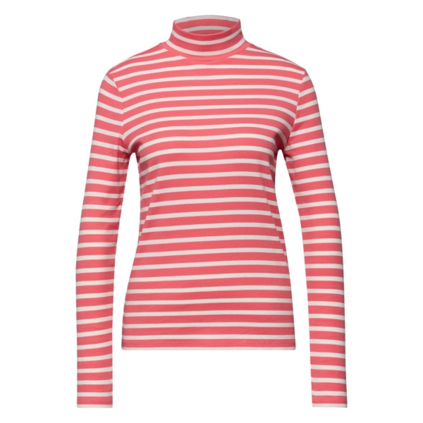 Street One Damen Shirt mit Streifenmuster Turtleneck