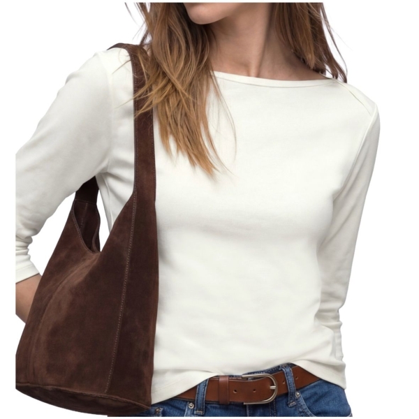 Street One Damen 3/4-Arm Shirt Basic Shirt Rippstruktur