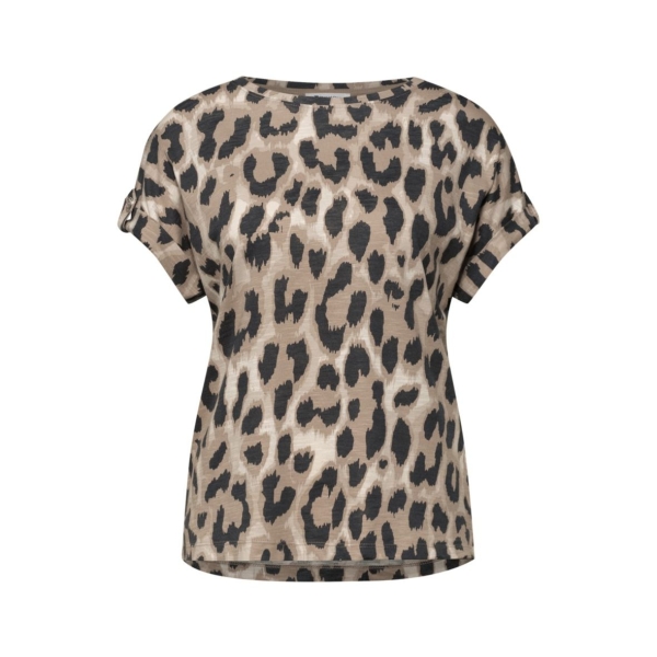Street One Damen kurzarm Shirt mit Leo-Muster