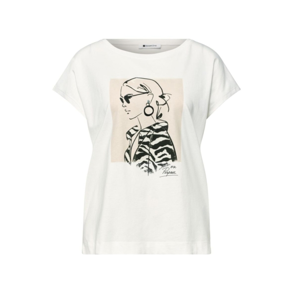 Street One Damen kurzarm Shirt Dropped Shoulders