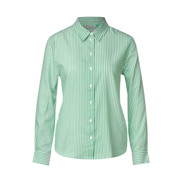 Street One Damen 1/1 Arm Bluse Seersucker