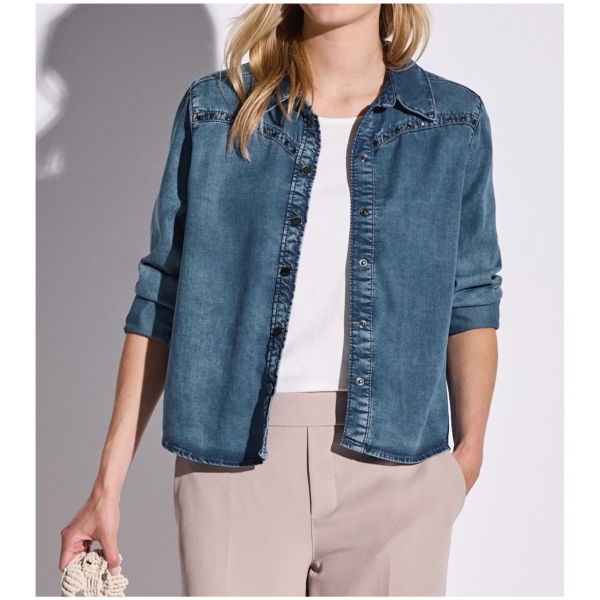 Street One Damen Bluse Jeans mit Nieten