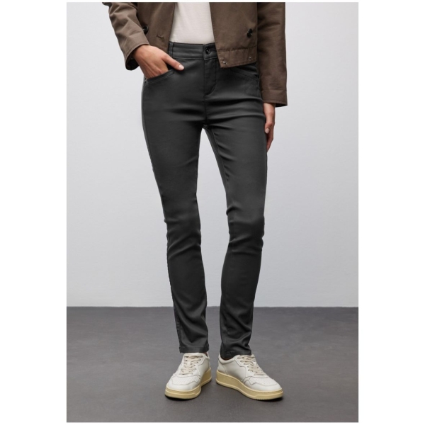 Street One Damen Hose Slim Fit Coated Hose