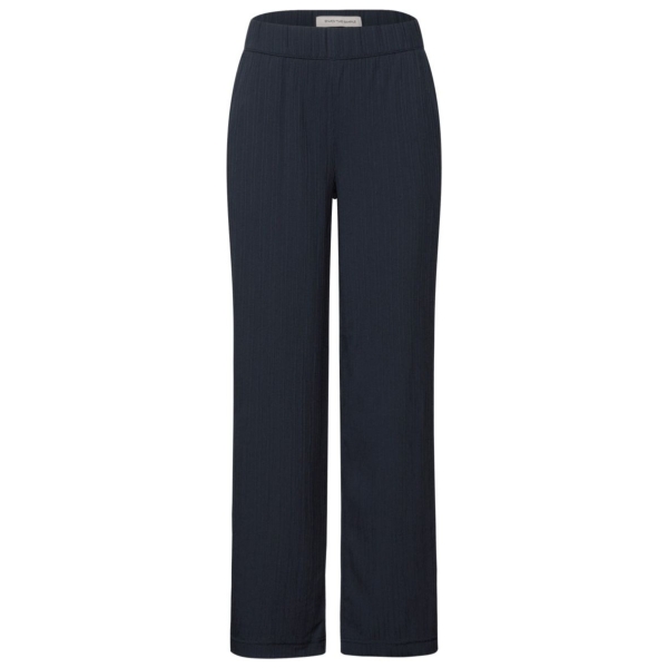 Street One Damen Strukturhose Wide Legs Crinkle Hose