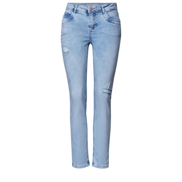Street One Damen Jeanshose Bleached-Optik Casual Fit
