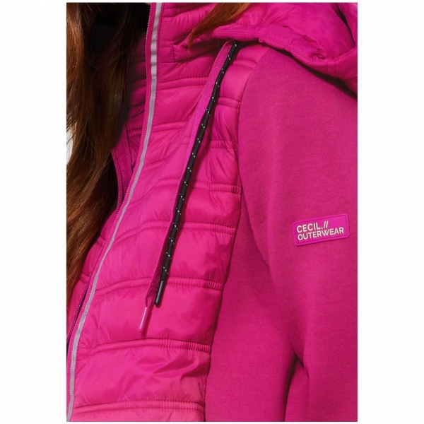 Cecil Damen Jacke Materialmix mit Kapuze