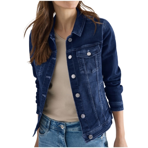 Cecil Damen Jeansjacke mit Brusttaschen Denim Casual