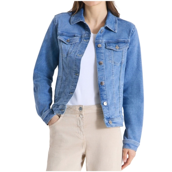 Cecil Damen Jeansjacke mit Brusttaschen Denim Casual