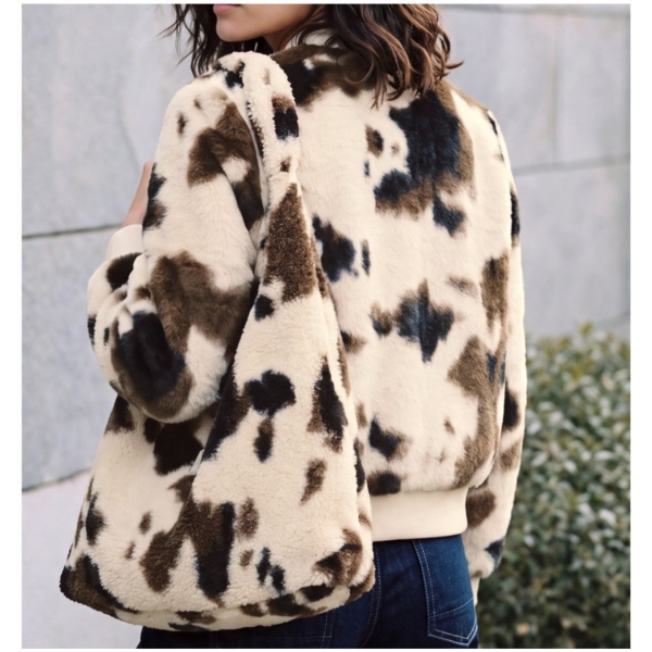 Cecil Damen Blouson mit Kuhmuster Fake Fur