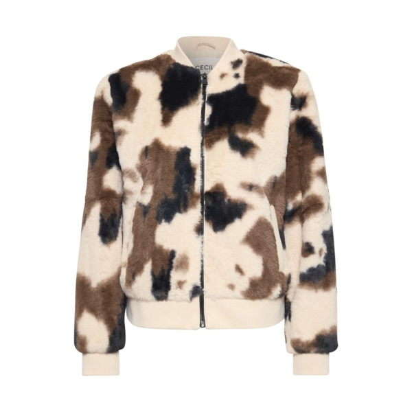 Cecil Damen Blouson mit Kuhmuster Fake Fur