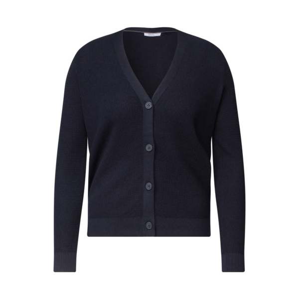 Cecil Damen Cardigan mit V-Neck und Struktur Strickjacke