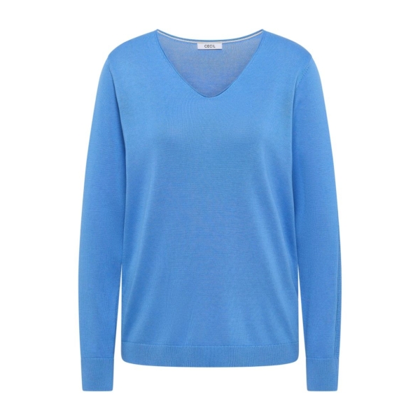 Cecil Damen Pullover Basic mit Rippbündchen