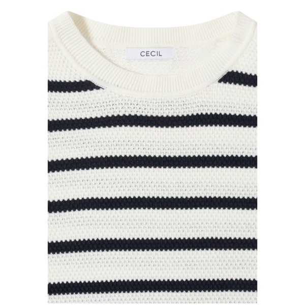 Cecil Damen Pullover Rippstrick mit Streifenmuster