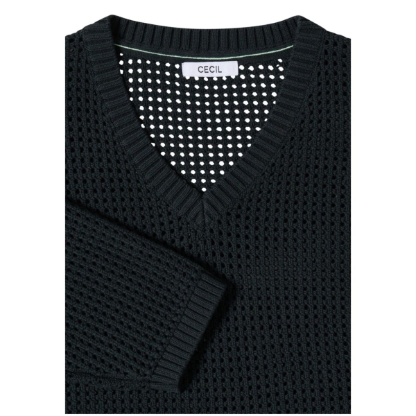 Cecil Damen kurzarm Strickpullover im Crochet-Look