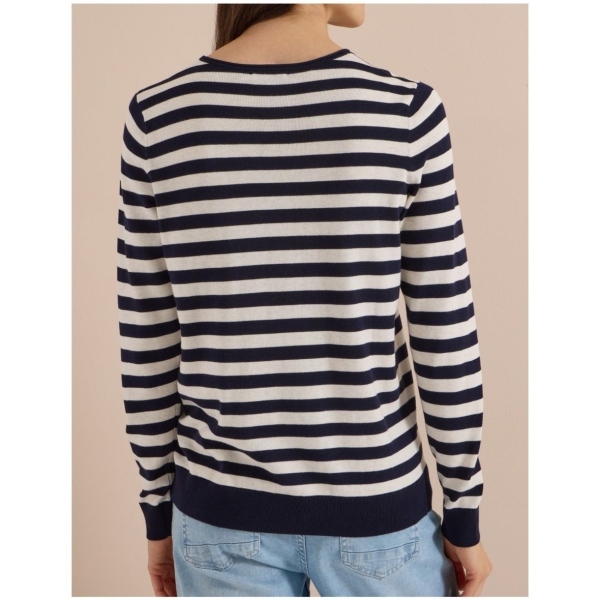 Cecil Damen Pullover mit Rundhals und Streifen