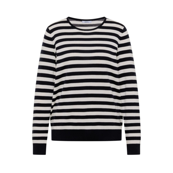 Cecil Damen Pullover mit Rundhals und Streifen