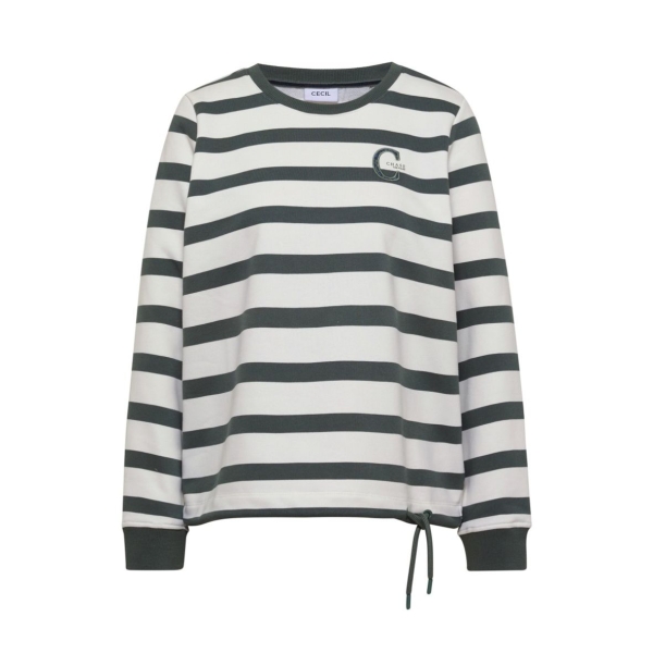 Cecil Damen Sweatshirt mit Streifenmuster Rundhals