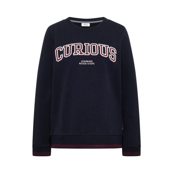 Cecil Damen langarm Sweatshirt mit Stickerei