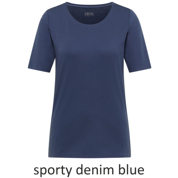 Cecil Damen T-Shirt Basic Unifarbe
