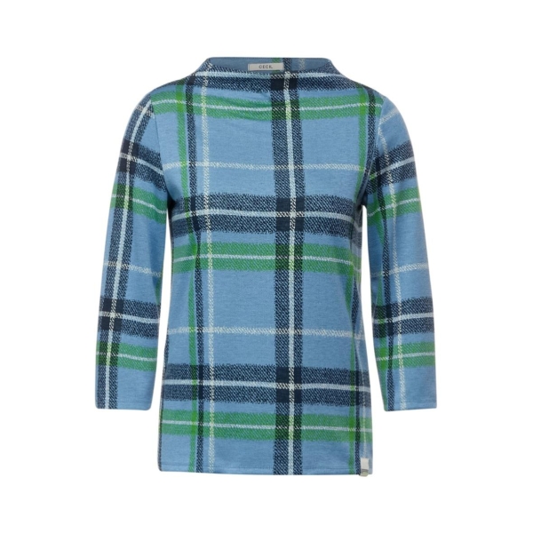 Cecil Damen 3/4 Arm Shirt Kariert Jacquard