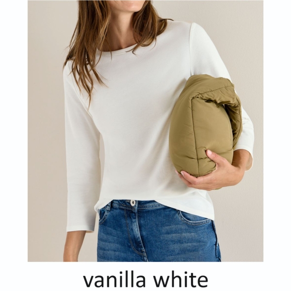 Cecil Damen 3/4 Arm Shirt Basic U-Boot-Ausschnitt