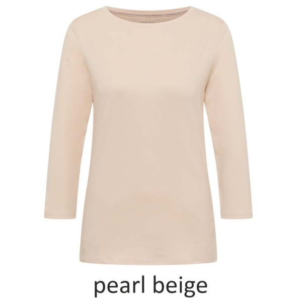 Cecil Damen 3/4 Arm Shirt Basic U-Boot-Ausschnitt