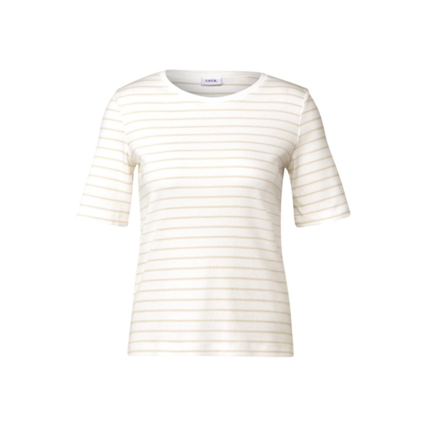 Cecil Damen T-Shirt gestreift Rippstruktur