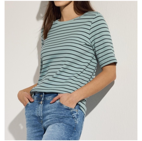 Cecil Damen T-Shirt gestreift Rippstruktur