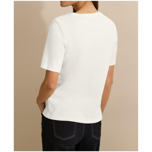 Cecil Damen T-Shirt uni Rippstruktur