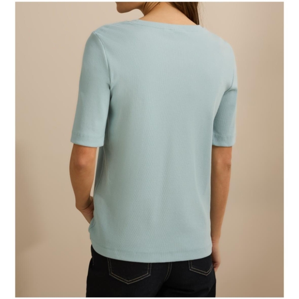 Cecil Damen T-Shirt uni Rippstruktur
