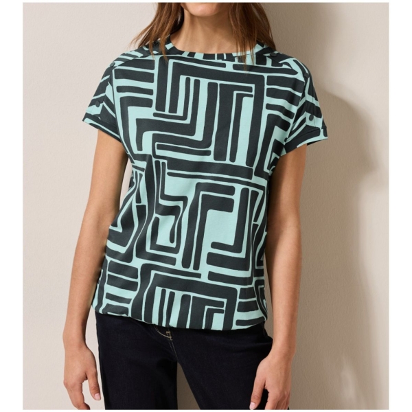 Cecil Damen T-Shirt Print mit Knopfdetail
