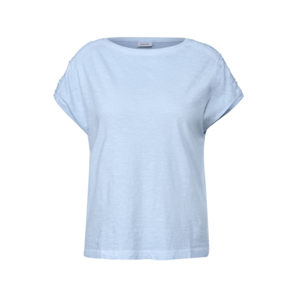 Cecil Damen T-Shirt mit Knopfdetail
