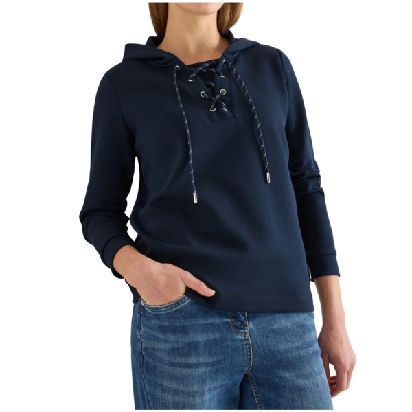 Cecil Damen Hoodie Shirt mit sportiven Kordeln
