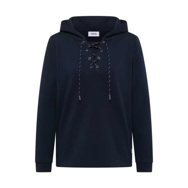 Cecil Damen Hoodie Shirt mit sportiven Kordeln