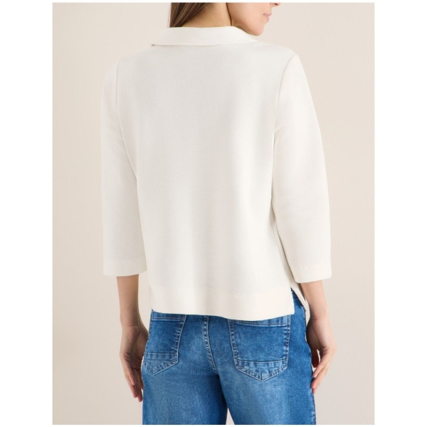 Cecil Damen 3/4 Arm Poloshirt mit feiner Struktur