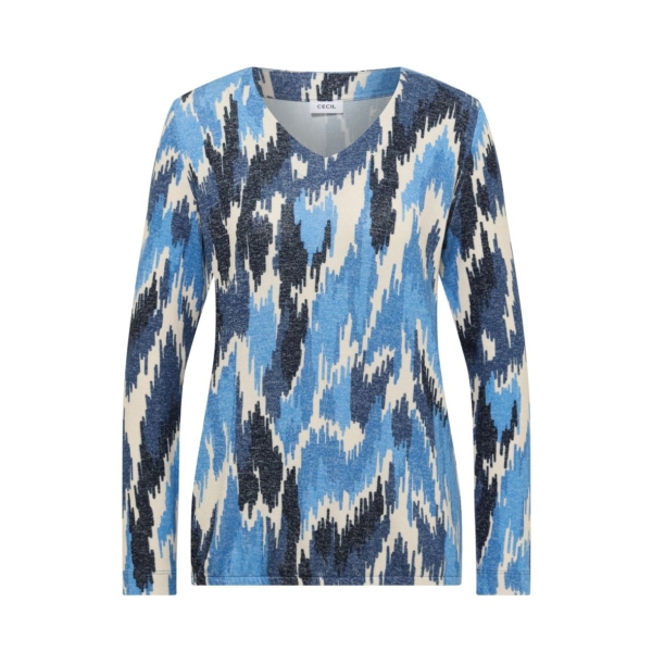 Cecil Damen Shirt gemustert V-Neck