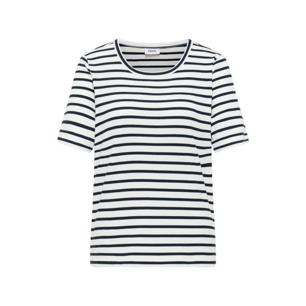 Cecil Damen kurzarm T-Shirt in Rippstruktur