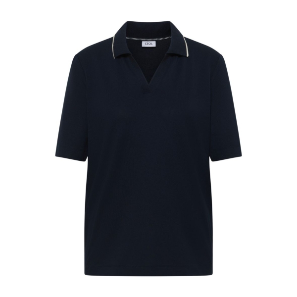Cecil Damen kurzarm Poloshirt aus Piqué Ware