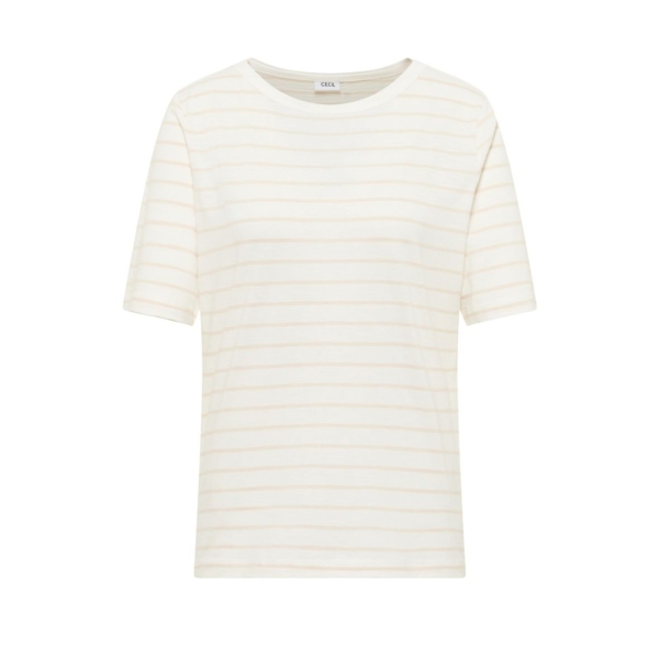 Cecil Damen kurzarm T-Shirt mit Boatneck und Streifen