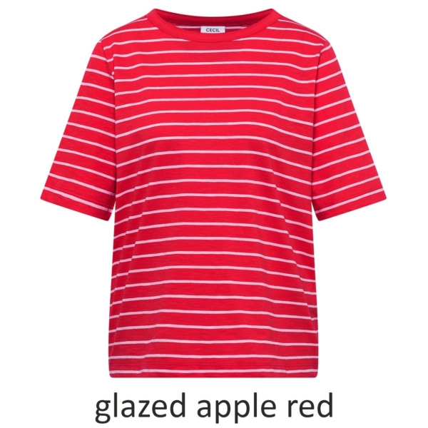 Cecil Damen kurzarm T-Shirt mit Boatneck und Streifen