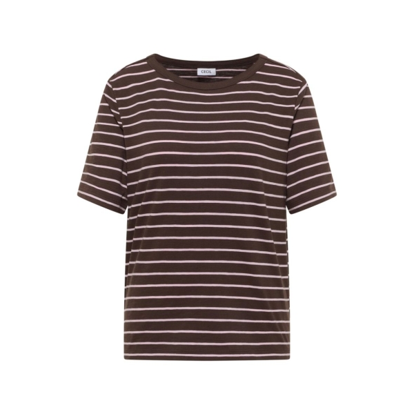Cecil Damen kurzarm T-Shirt mit Boatneck und Streifen